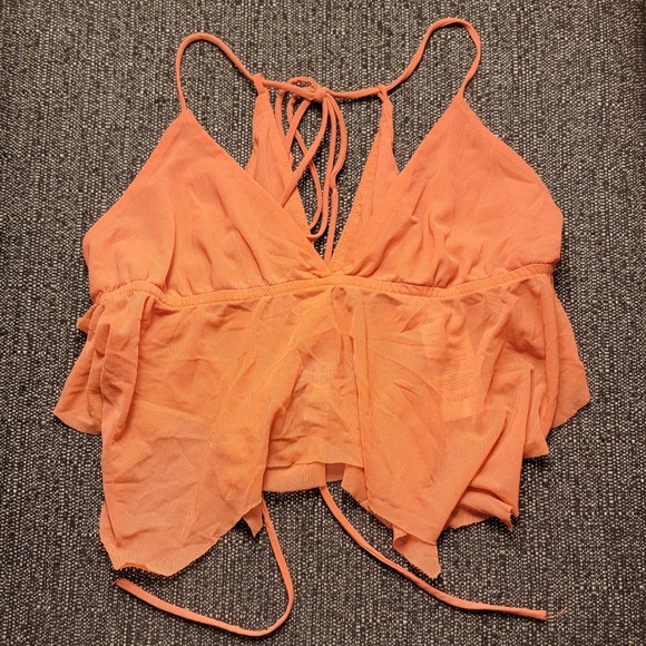 Urban Outfitters Tops - UO sheer coral crop